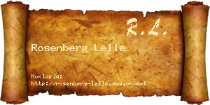 Rosenberg Lelle névjegykártya